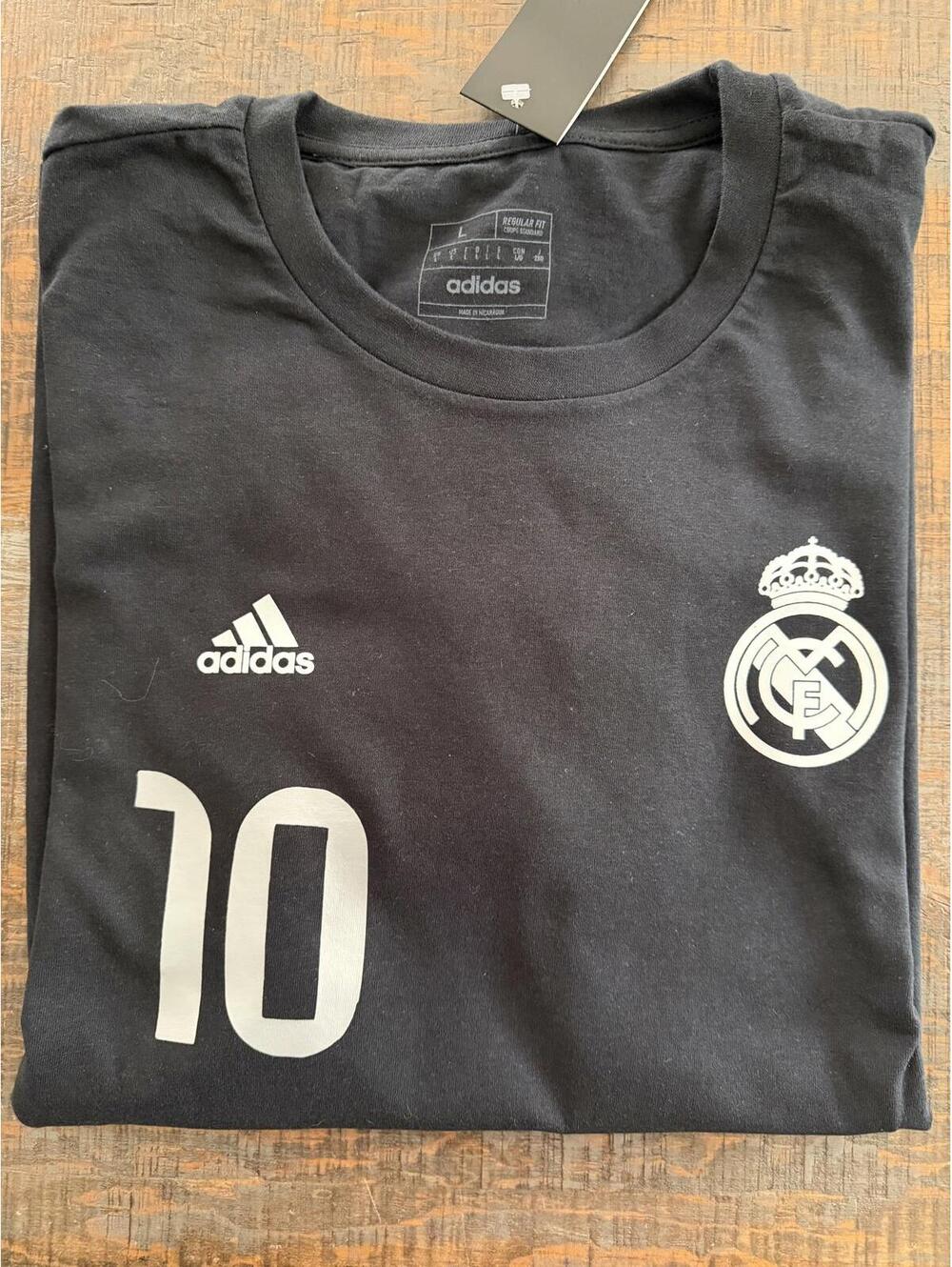 Large Adidas Real Madrid Black Cotton T-shirt Mbappe #10 25/26